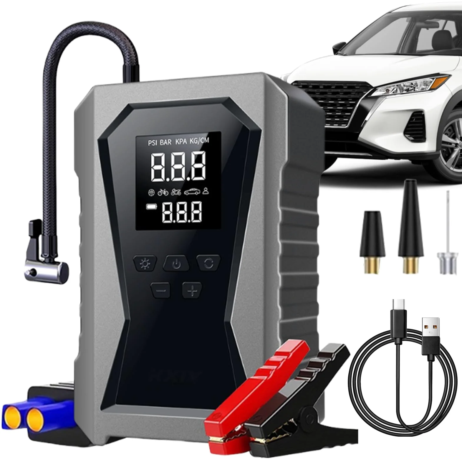 Arrancador Portátil Para Coche Batería Recargable Para Arranque | Pack De Batería De Arranque De 12V Moto, , Camping, Viaje, Aire Libre, Taller, Mantenimiento
