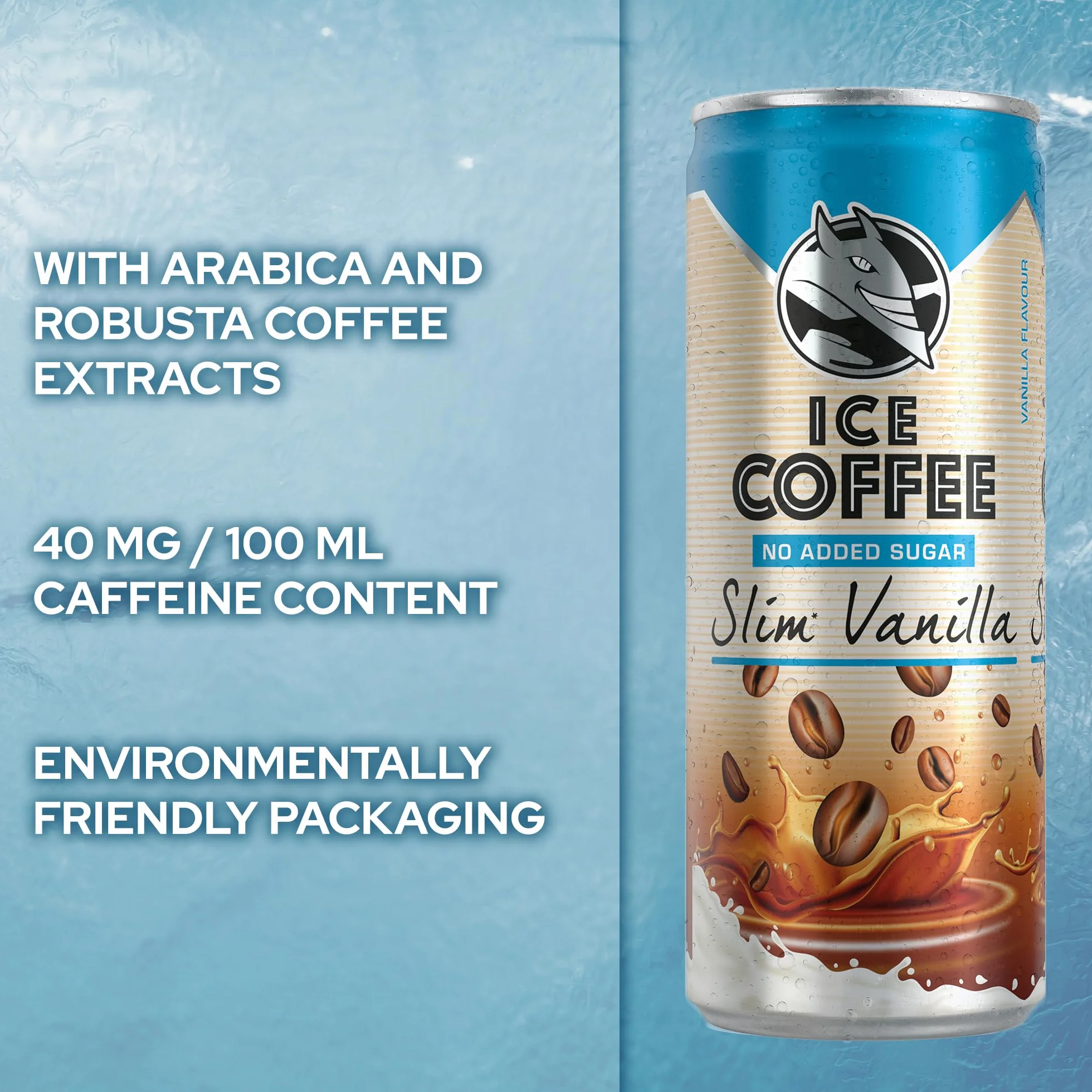 HELL Ice Coffee Slim Vanilla Latte 24x250ml Cafeina 40mg/100ml Cafe Arabica Robusta