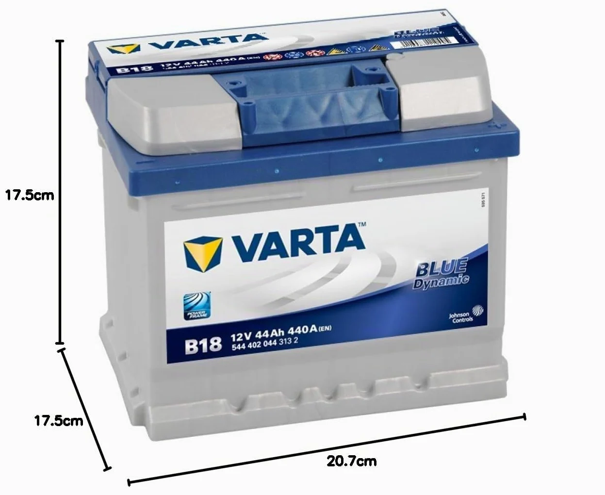 Varta 58344 Blue Dynamic Batería para Coche, 44 Ah, 440 A, para Automóvil de turismo