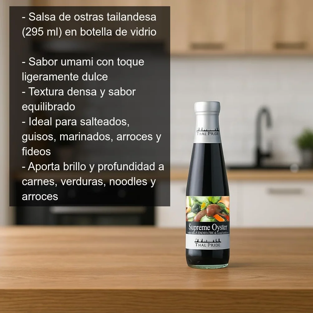 Salsa de ostras 295 ml botella vidrio condimento asiático umami wok noodles marinados