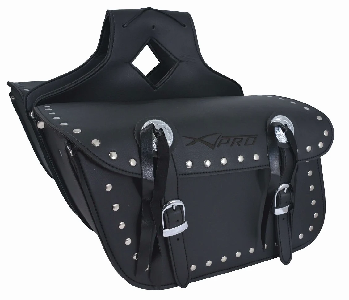 A-pro Alforja Piel Suave Moto Custom Chopper Bobber Negro