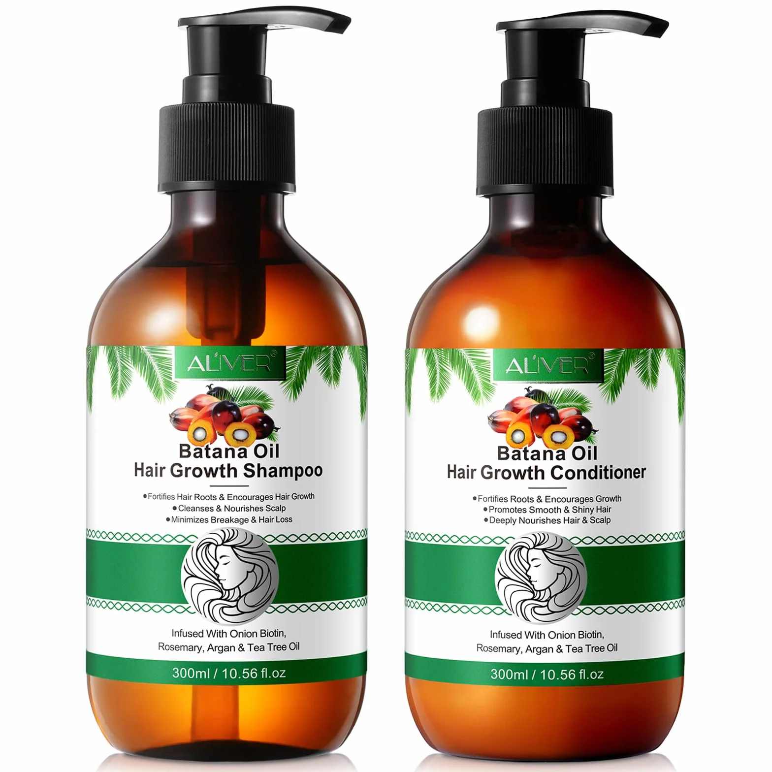 Batana Oil Shampoo und Conditioner Set, Clarificante Haarwachstumskur für dünendes Haar