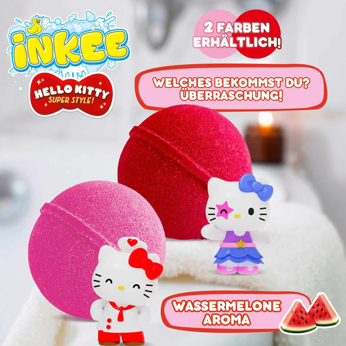 Hello Kitty bombas de baño infantiles 5-pack sorpresa coleccionables 80g sandía aceite jojoba rosa rojo