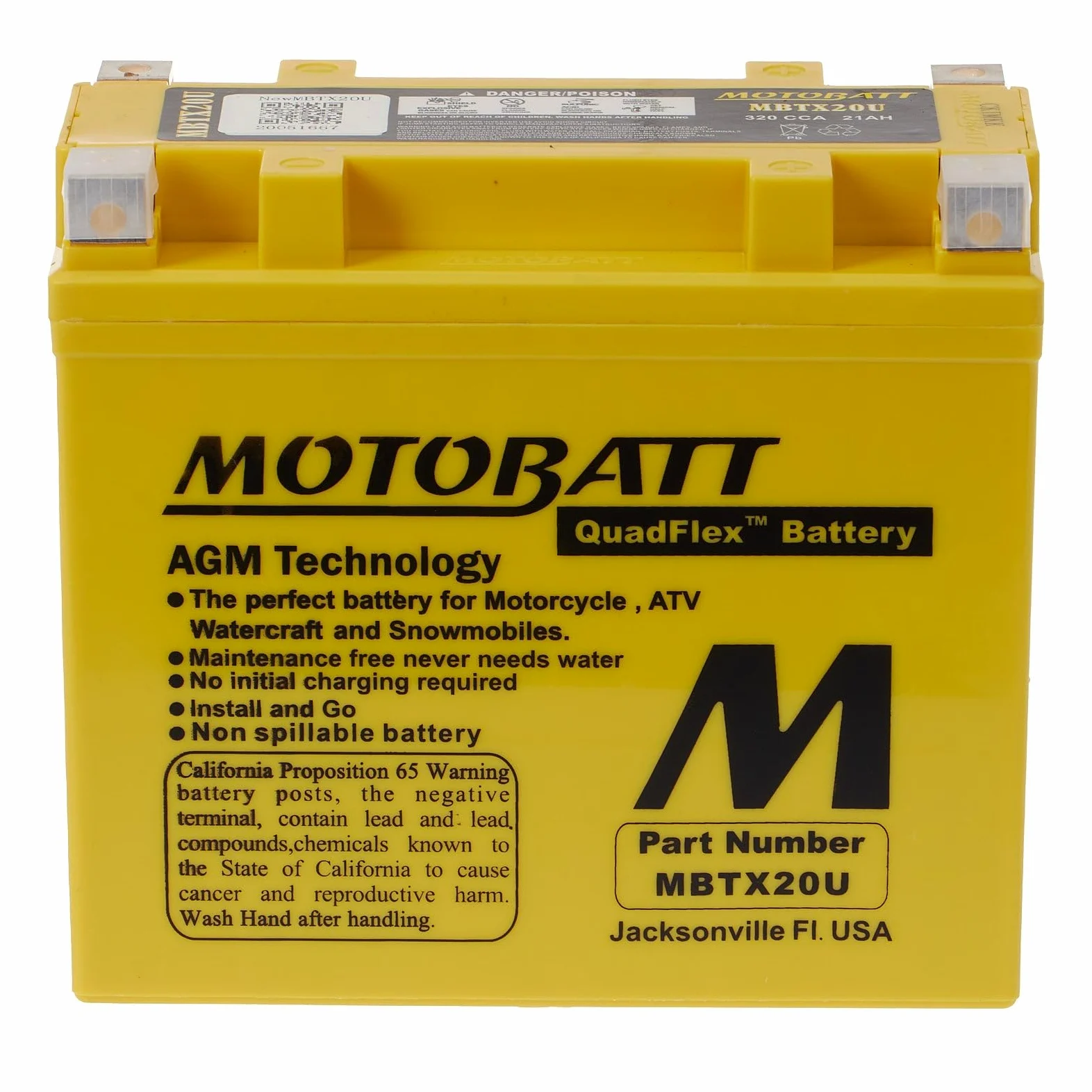 Bateria Motobatt Mbtx20u 12v 21ah Cca320ah Ce U