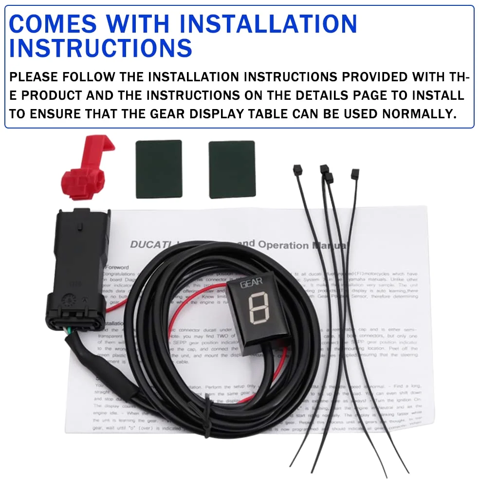 Genérico Indicador de velocidad digital LED a prueba de agua para Ducati Cafe Racer Monster 696 795 796 797 821 1100 1200 S R Scrambler Supersport Superbike Streetfighter Hyper motard