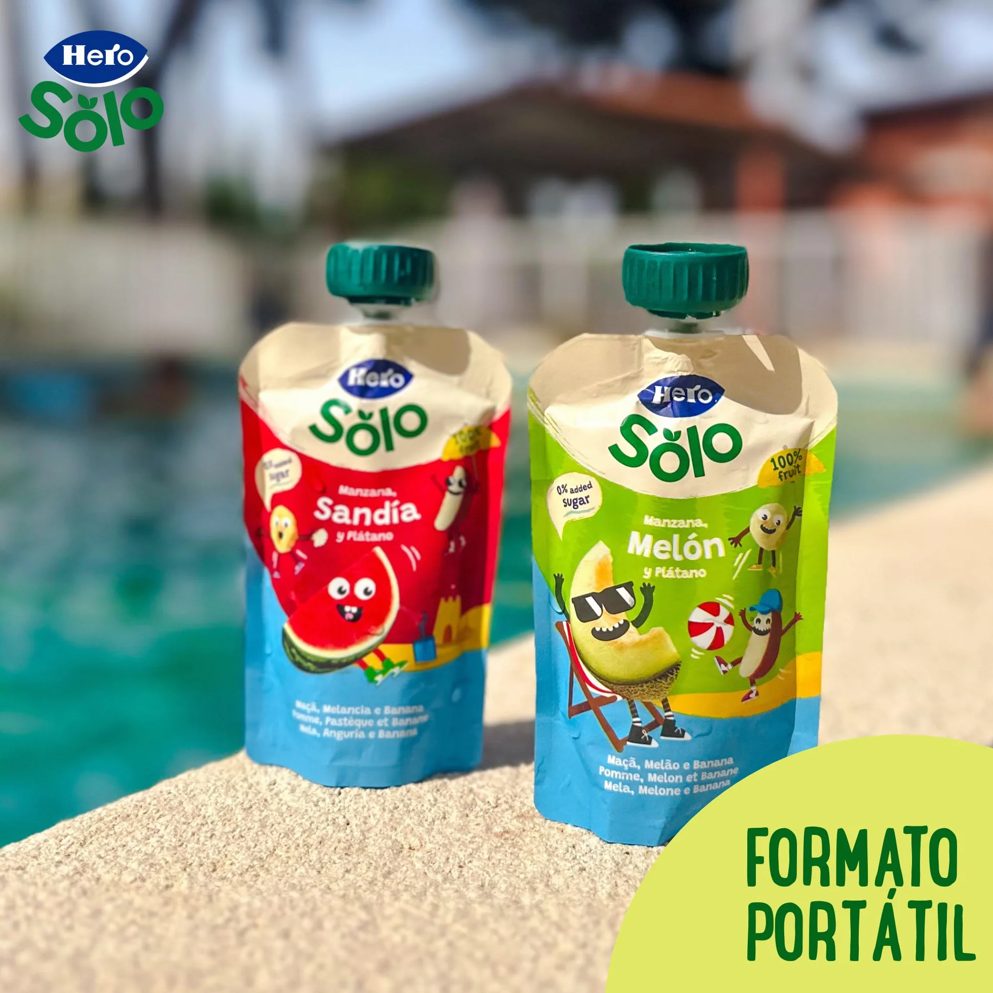 Bolsita Fruta Bebé Manzana Sandía Plátano 100% Natural Sin Conservantes 100g x 6U Desde 6 Meses