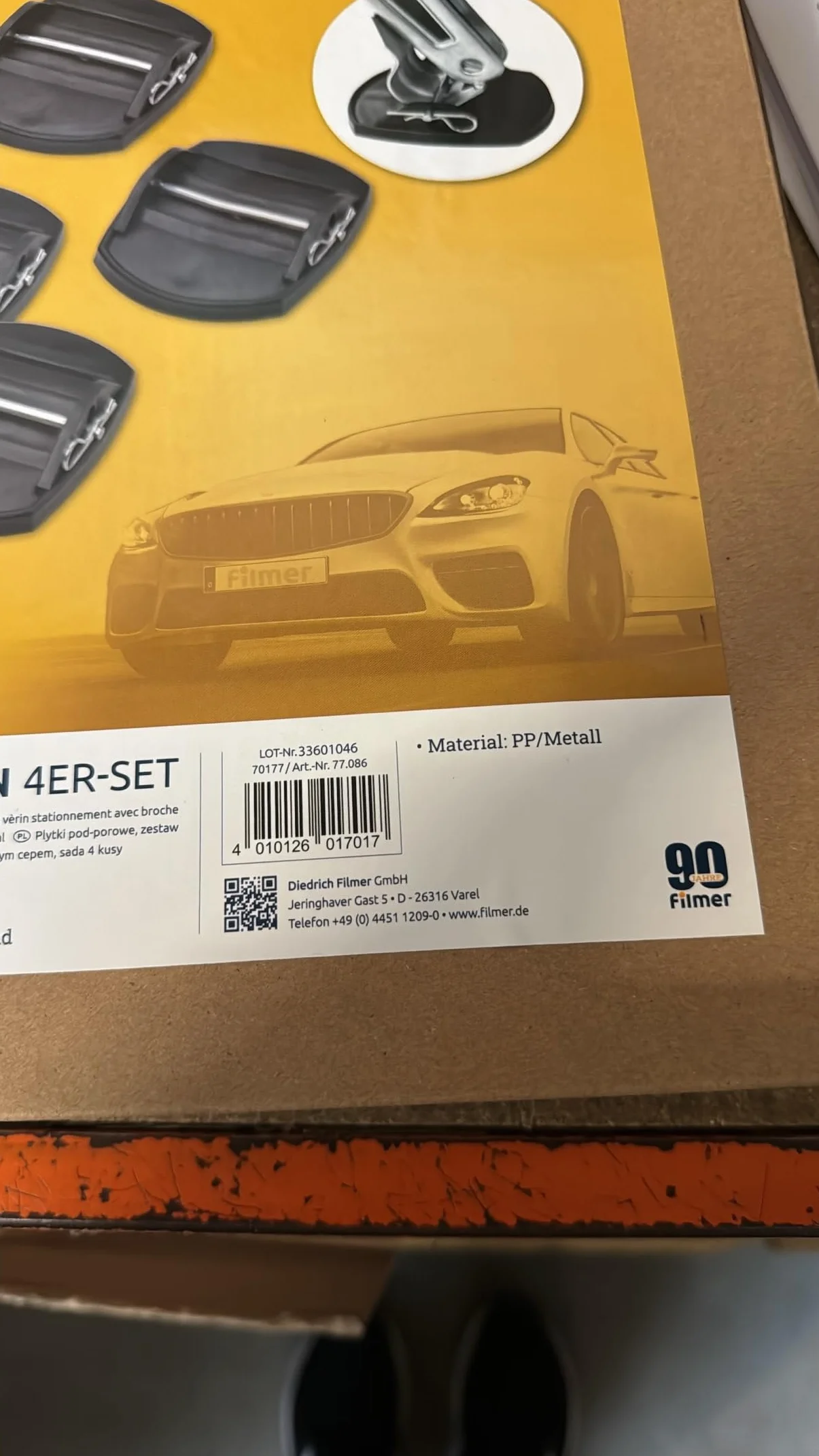 Juego de 4 placas de apoyo FILMER