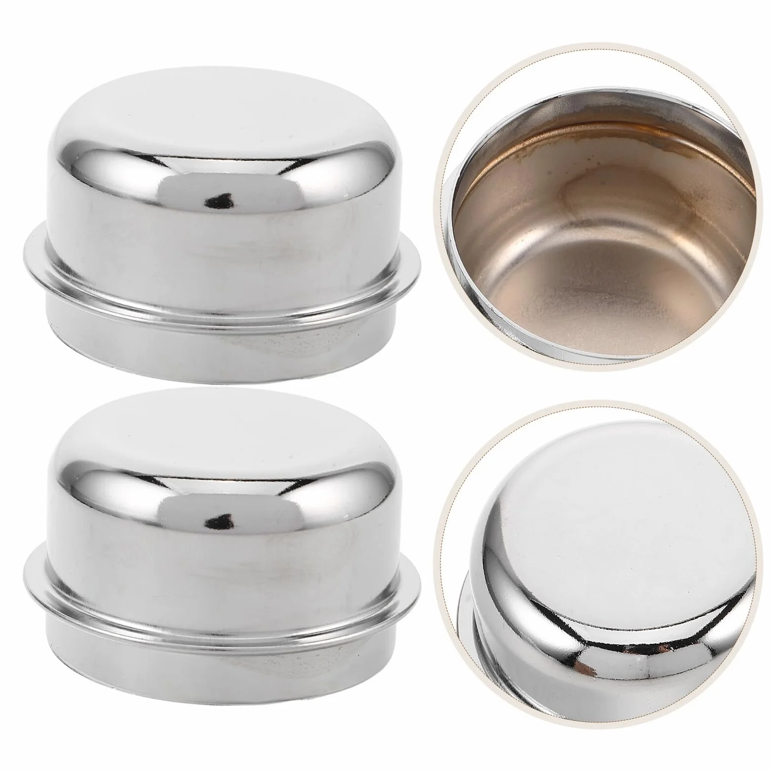 IMIKEYA 2 Tapas Instalación Rápida Antipolvo de Aluminio y Rendimiento Estable, Cubiertas Protectoras para Cubo de Rueda de Remolque para Ejes de Remolque