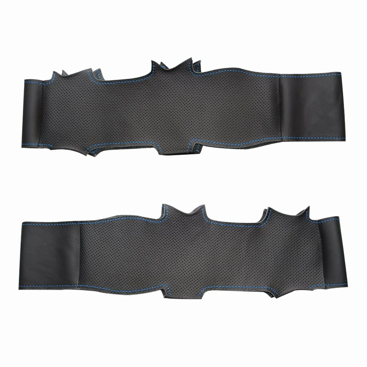 Fundas de Volante de Cuero Genuino Negro Cosidas a Mano para Ford Focus 2011-2014, C-MAX (Grand C-MAX) 2010-2015 y Kuga 2012-2016.