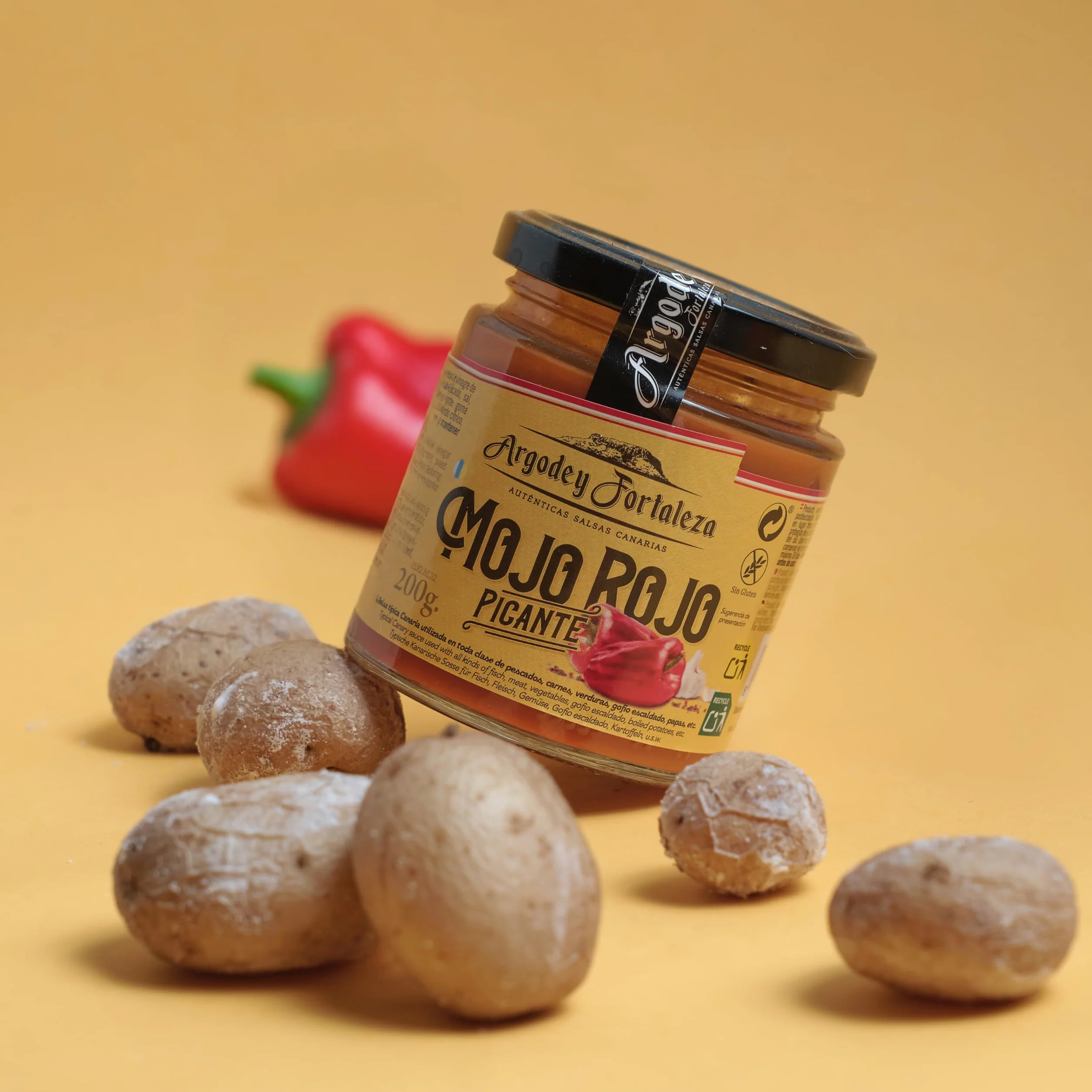Argodey Fortaleza Mojo Rojo Picante 200g - Autentica Salsa Canaria para Untar