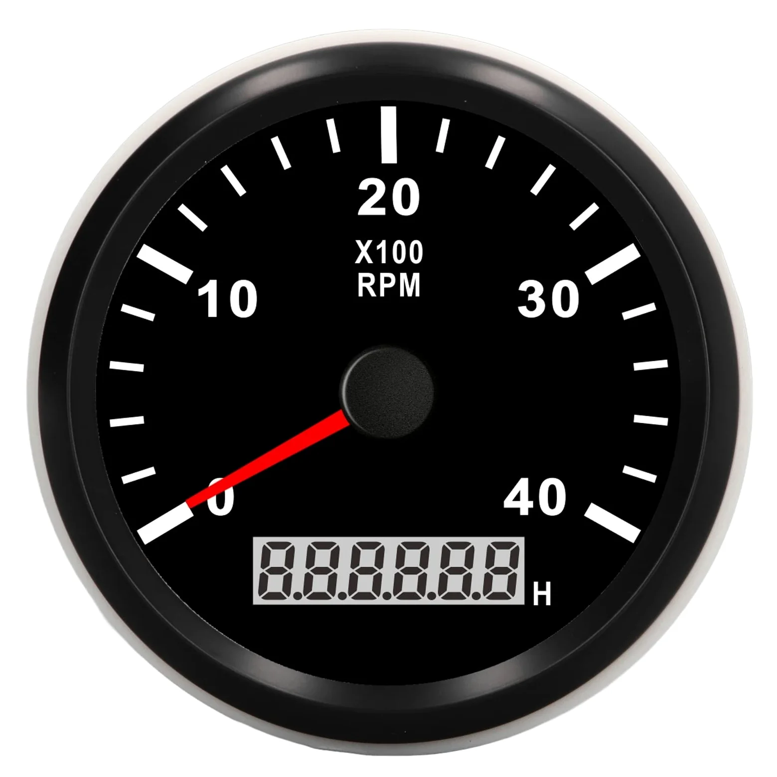 Tacómetro de motor de 3.346 in, 0‑4000 RPM con contador de horas de 0,0‑99999,9 H, IP67, resistente al agua, antivaho, retroiluminado en rojo, tacómetro automotriz para