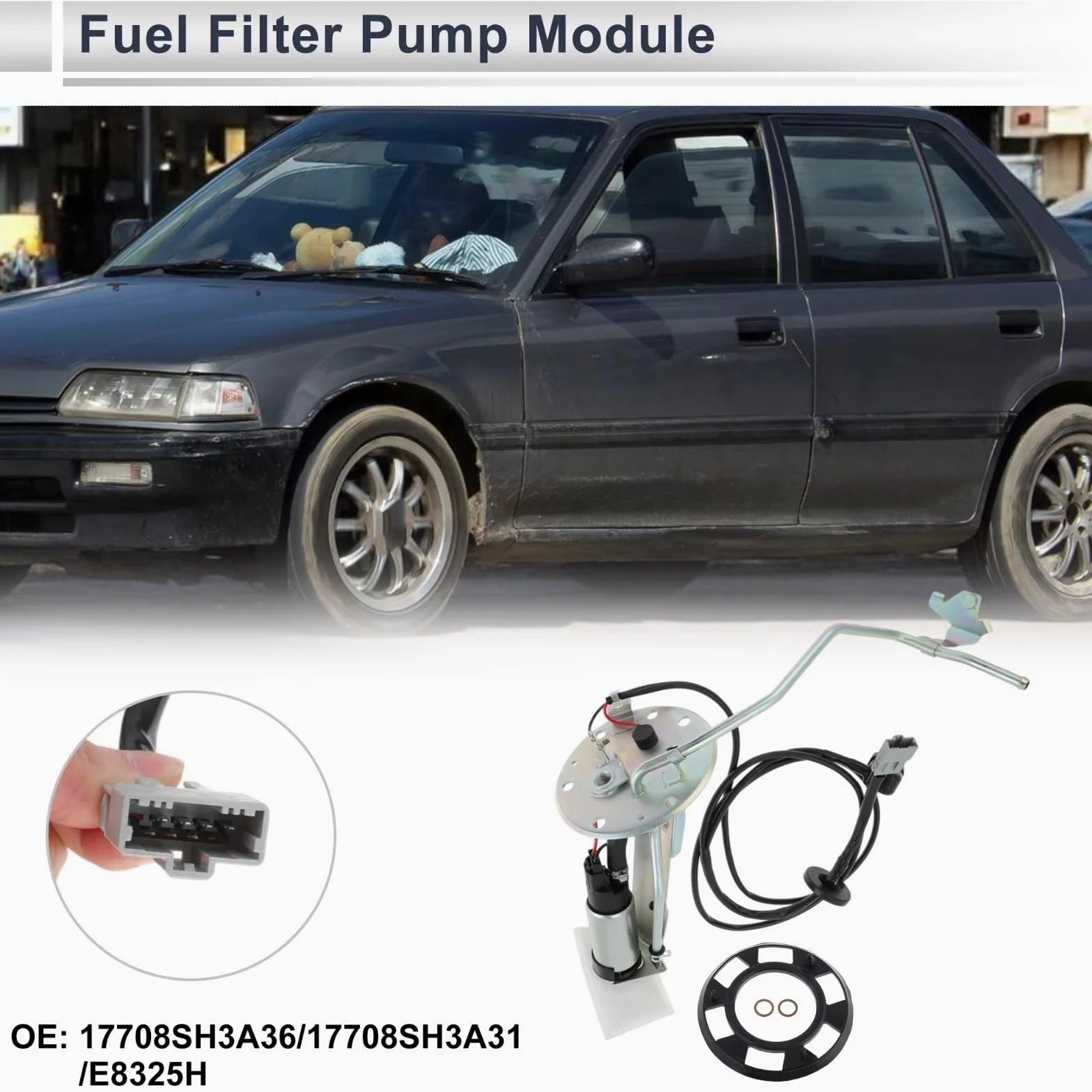 Módulo Bomba De Combustible Módulo De Bomba De Filtro De Combustible Compatible Con CRX L4 1.5L 1.6L Gasolina Para Coupe 1990 1991 17708SH3A36 17708SH3A31 E8325H