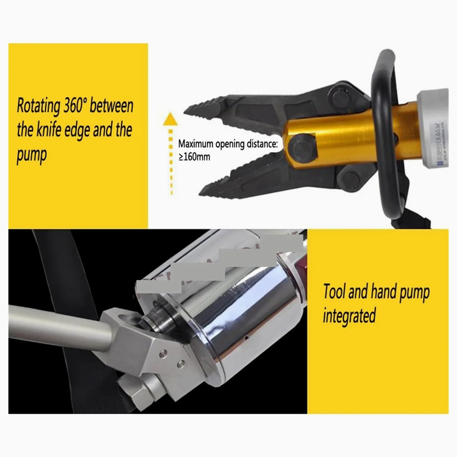 Alicates de corte hidráulicos rotativos universales, KJI-20CB expansor portátil alicates múltiples hidráulicos control de incendios 63MPa 1 ud.
