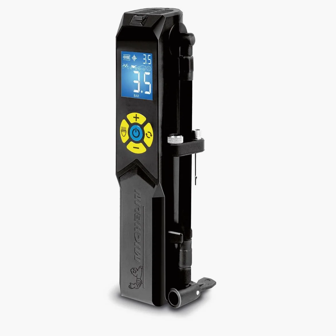 Michelin - Mini compresor recargable, inalámbrico y compacto, gran pantalla digital retroiluminada, antorcha LED, batería de litio 2600 mAh, adaptador Presta, ideal para coche, moto, bicicleta, globo