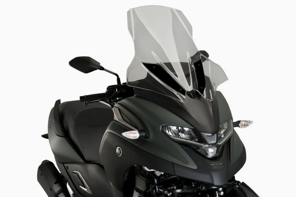 Puig 21120H Pantalla V-Tech Line Touring en acrílico de 4 mm con diseño aerodinámico anguloso para máxima protección y reducción de turbulencias, Ahumado