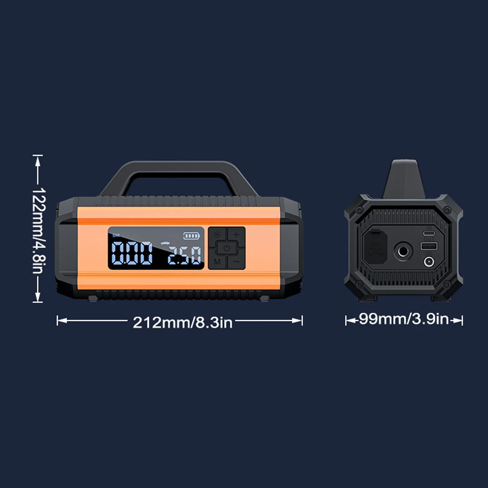 Arrancador de batería multifunción con compresor de aire, bomba portátil de 150 psi, batería de 10000 mAh con luz LED para coche, SUV, furgoneta, tractor