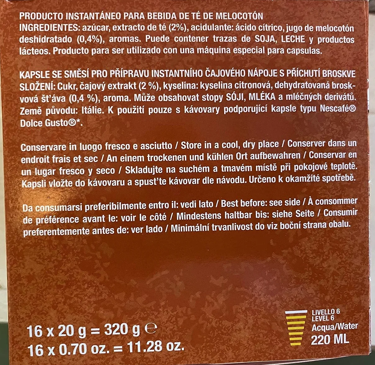 64 Capsulas de Te Helado Dolce Gusto - Degustación 4 Sabores: Te Verde, Frutas del Bosque, Limon, Melocoton