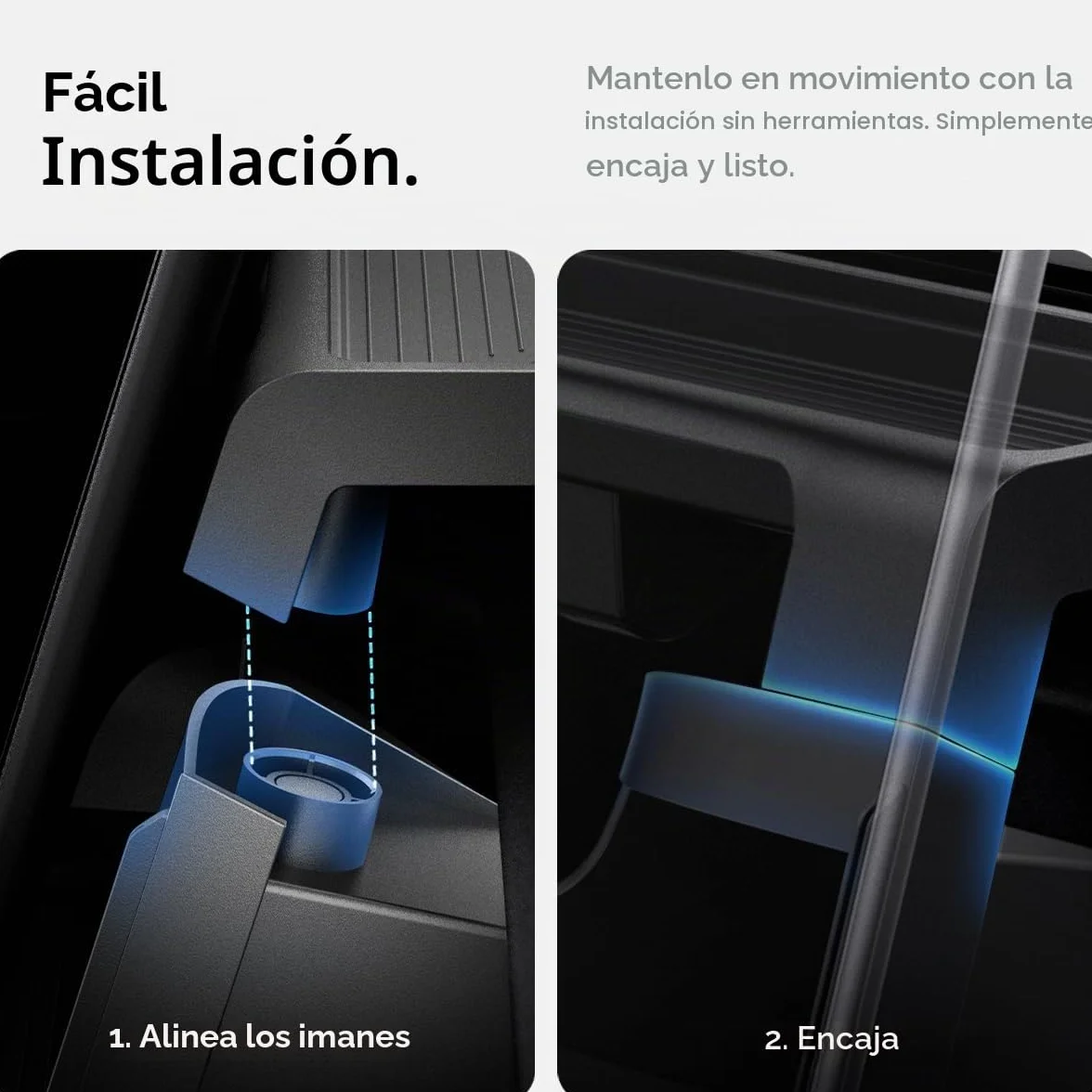 Spigen Tesla Model Y 2025 2026 Juniper y Model 3 Highland 2024 2025 2026 Organizador de Almacenamiento, Debajo de la Pantalla, Diseñado para Accesorios Tesla Model 3 - Negro
