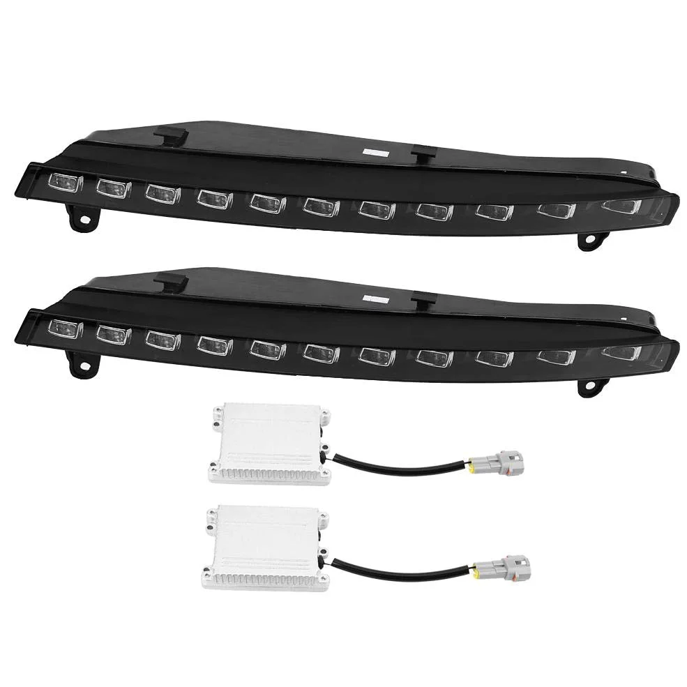 Luz de circulación diurna, 1 par Coche Luz de circulación diurna Señal de Lámreemplazo para de niebla LED DRL de 2 colores reemplazo para 2006 2009