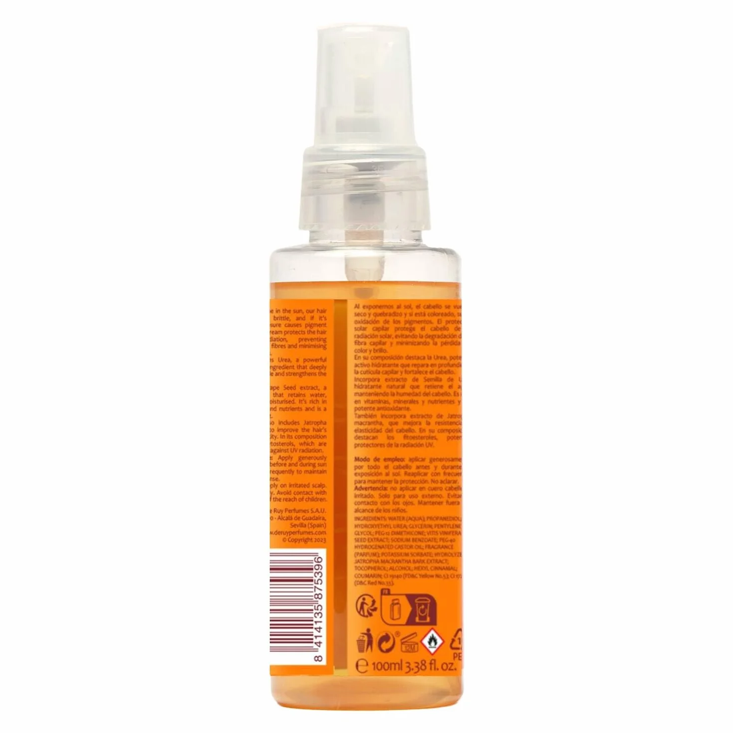 GISÈLE DENIS Protector Solar Térmico Capilar 100 ml Spray para Pelo Liso y Rizado con Vitamina E y Semilla de Uva