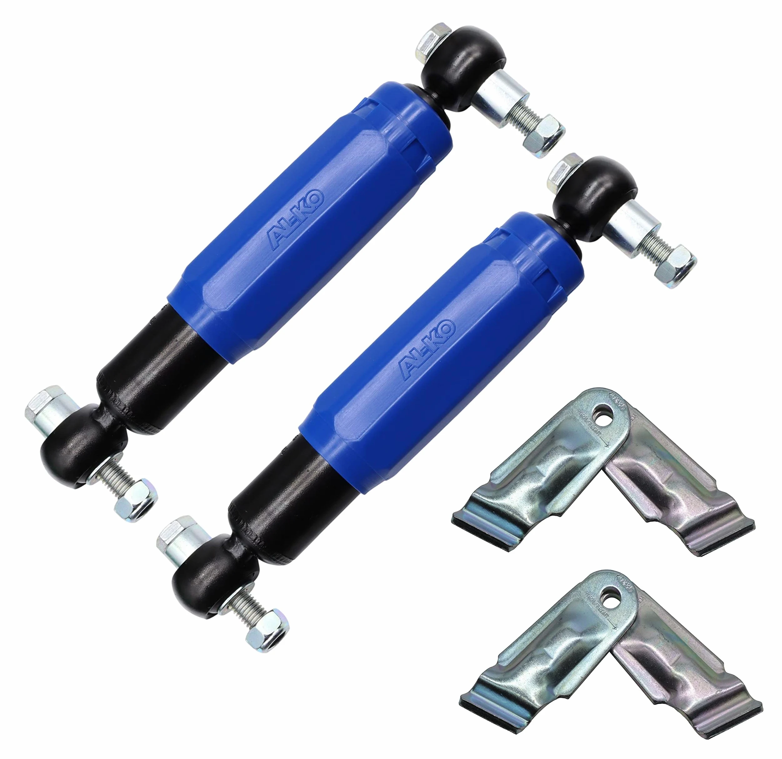 p4U AL-KO Amortiguadores de rueda Octagon Plus - Azul, 2 unidades, 1350/2700 kg, Incluye soporte para fijación de eje, 244085