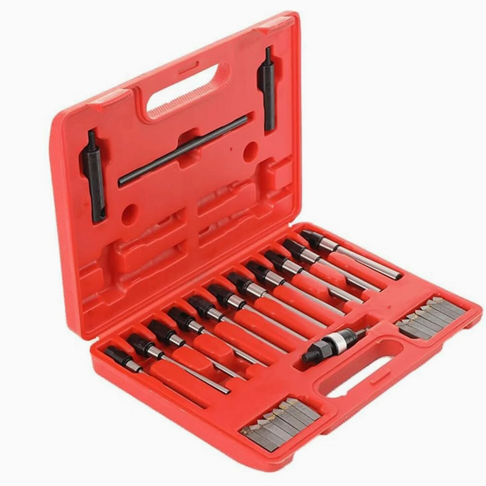 Kit de cortador de asiento de válvula, 29 piezas, herramienta de molienda para diámetro de 22-63 mm, cuchillas universales de un solo plano para coche, furgoneta, camioneta