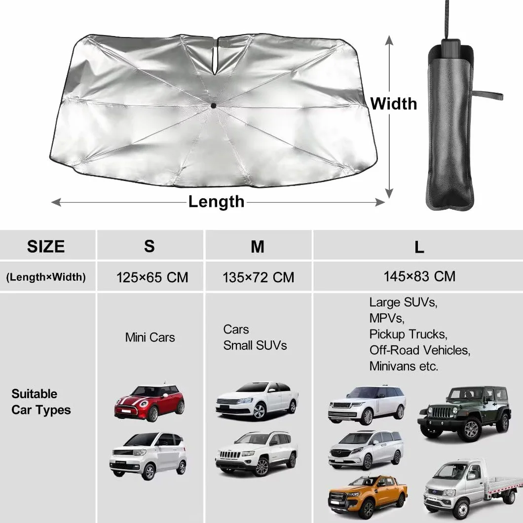 Parasol Parabrisas Coche Delantero Plegable 360° Rotatoria