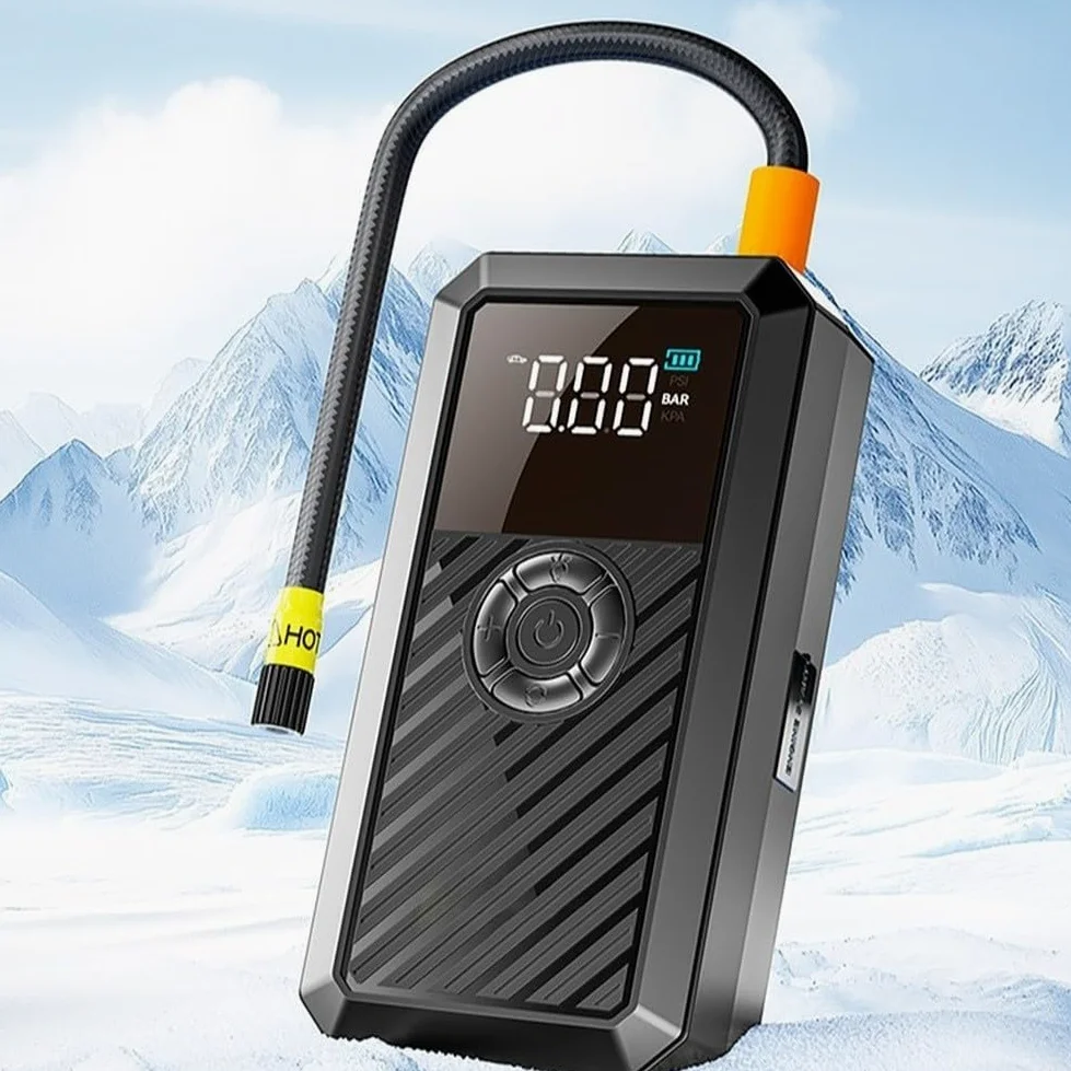 Inflador digital de neumáticos de 12 V, compresor de aire para coche con función de arranque, luz LED, apagado automático para pelota de bicicleta, 500 g