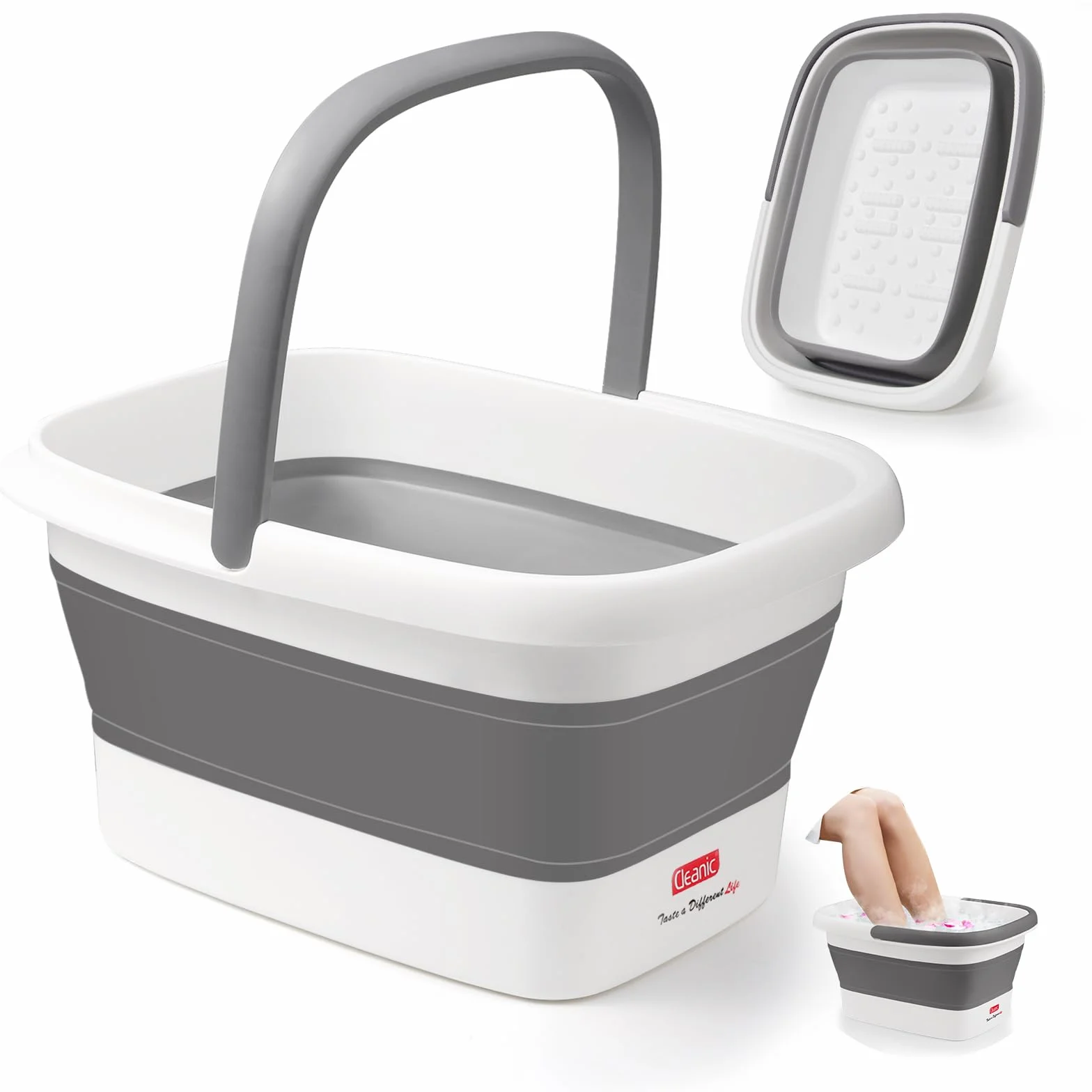 DEANIC Cubo Plegable Multifuncional 15L Organizador Portátil Almacenamiento Doméstico Gris