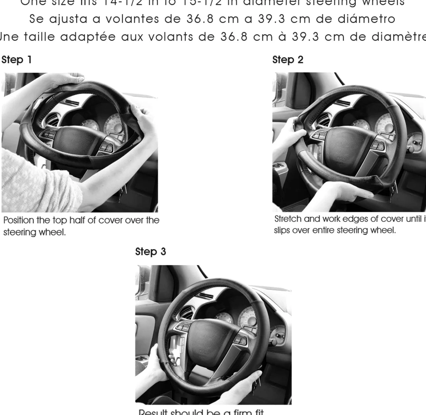 Comfort - Funda de Cuero para Volante de automóvil, Agarre Antideslizante, 15 Pulgadas, cocodrilo Negro con Grano Rosa