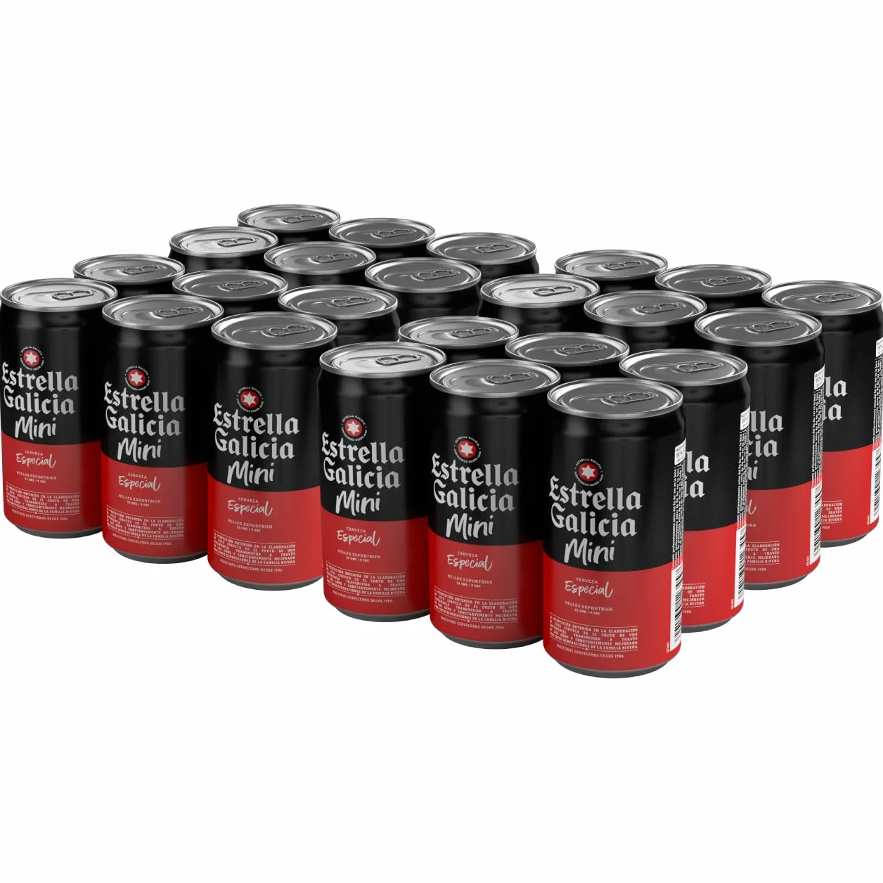Estrella Galicia Especial Mini Cerveza Lager Premium Pack 24 Latas x 25 cl 5,5% Vol.
