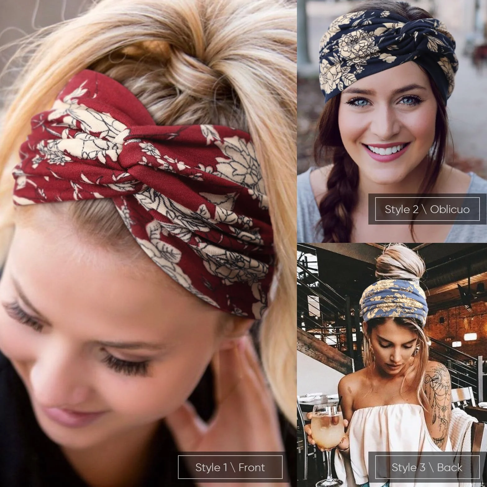DRESHOW 6 Piezas Diademas Anchas Mujer Turbante Boho Head Wrap Elástico