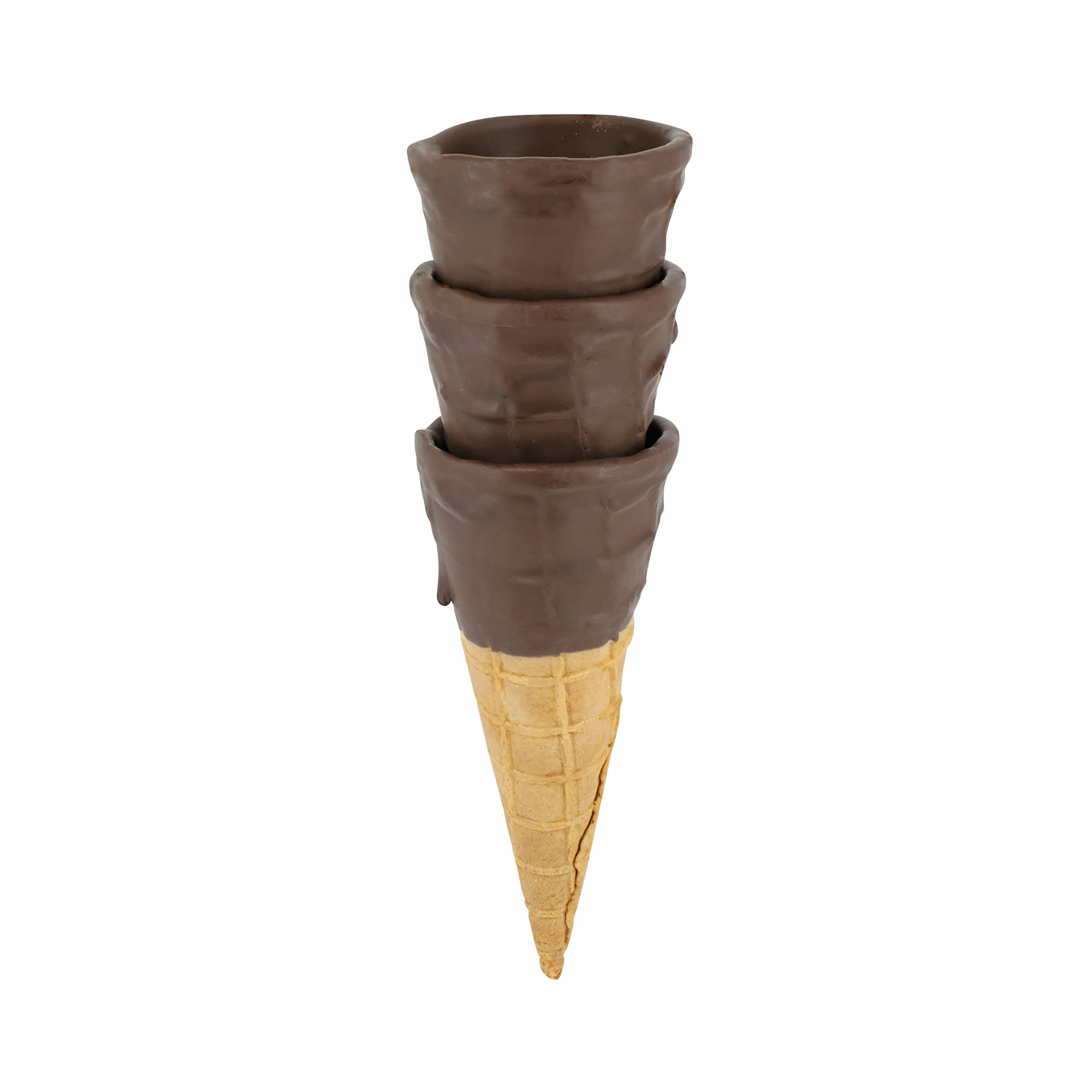 Wisefood Offa de hielo, 12 conos de helado con glaseado de cacao Ø 50 mm, oblea comestible crujiente