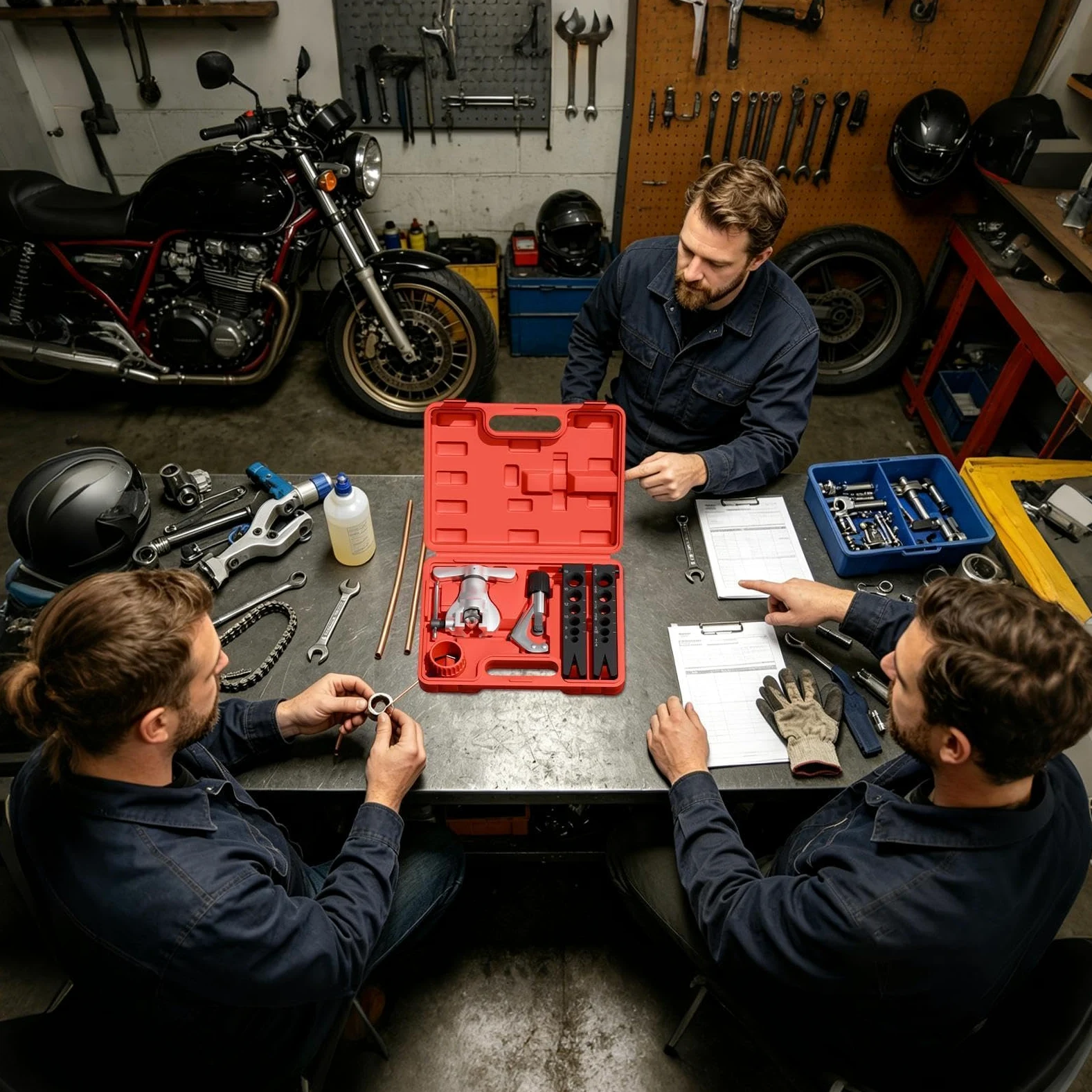 Genérico Herramienta Abocardadora Línea Freno Kit De Reparación De Tuberías | Herramienta Abocardadora De Freno De Metal Camión Sedán Automotriz Hogar Industria Garaje Y Taller Exterior