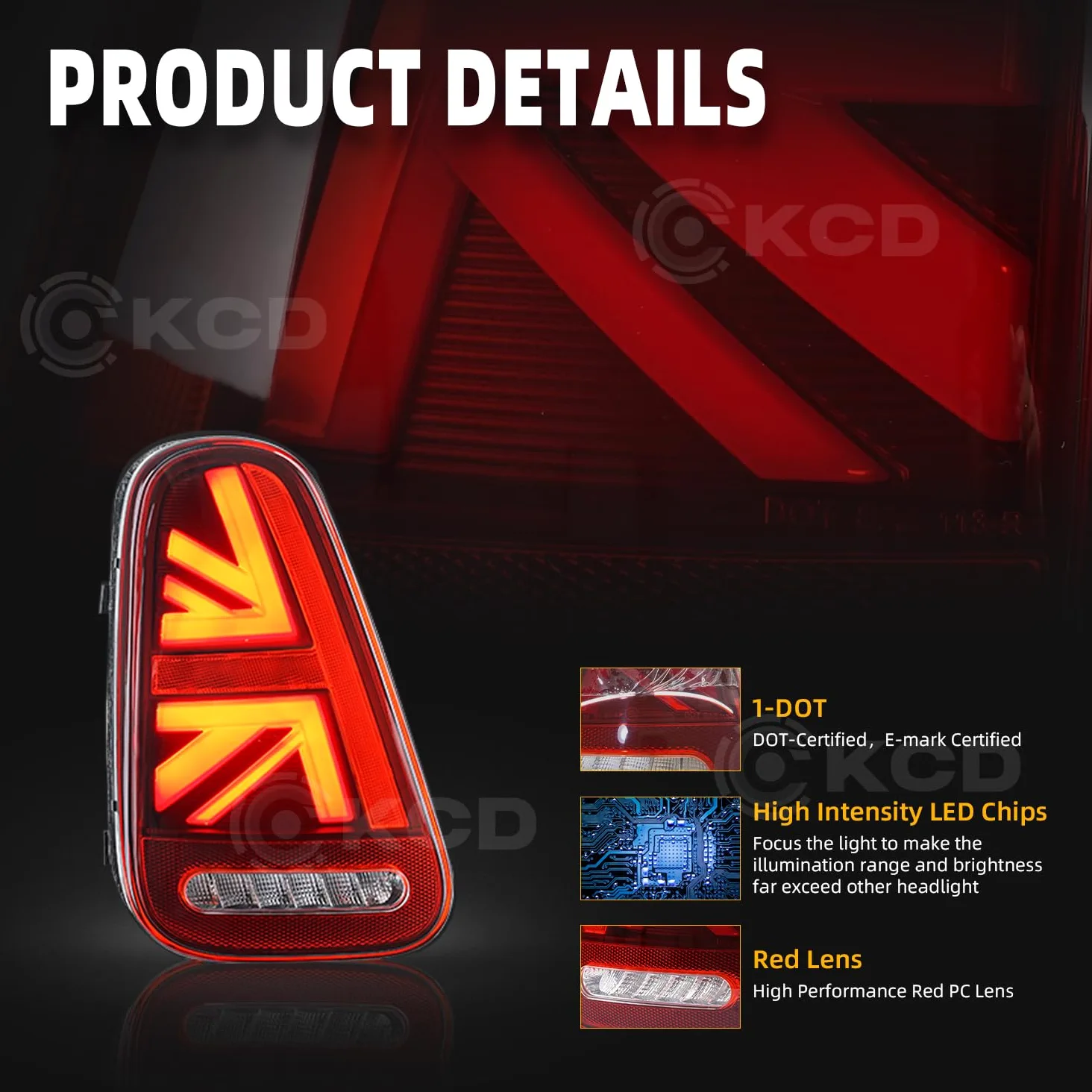 LED Conjunto de luces traseras aptas para Mini Hatchback Convertible R50 R52 R53 2001-2007, luz trasera con luz de circulación diurna y señal de giro secuencial