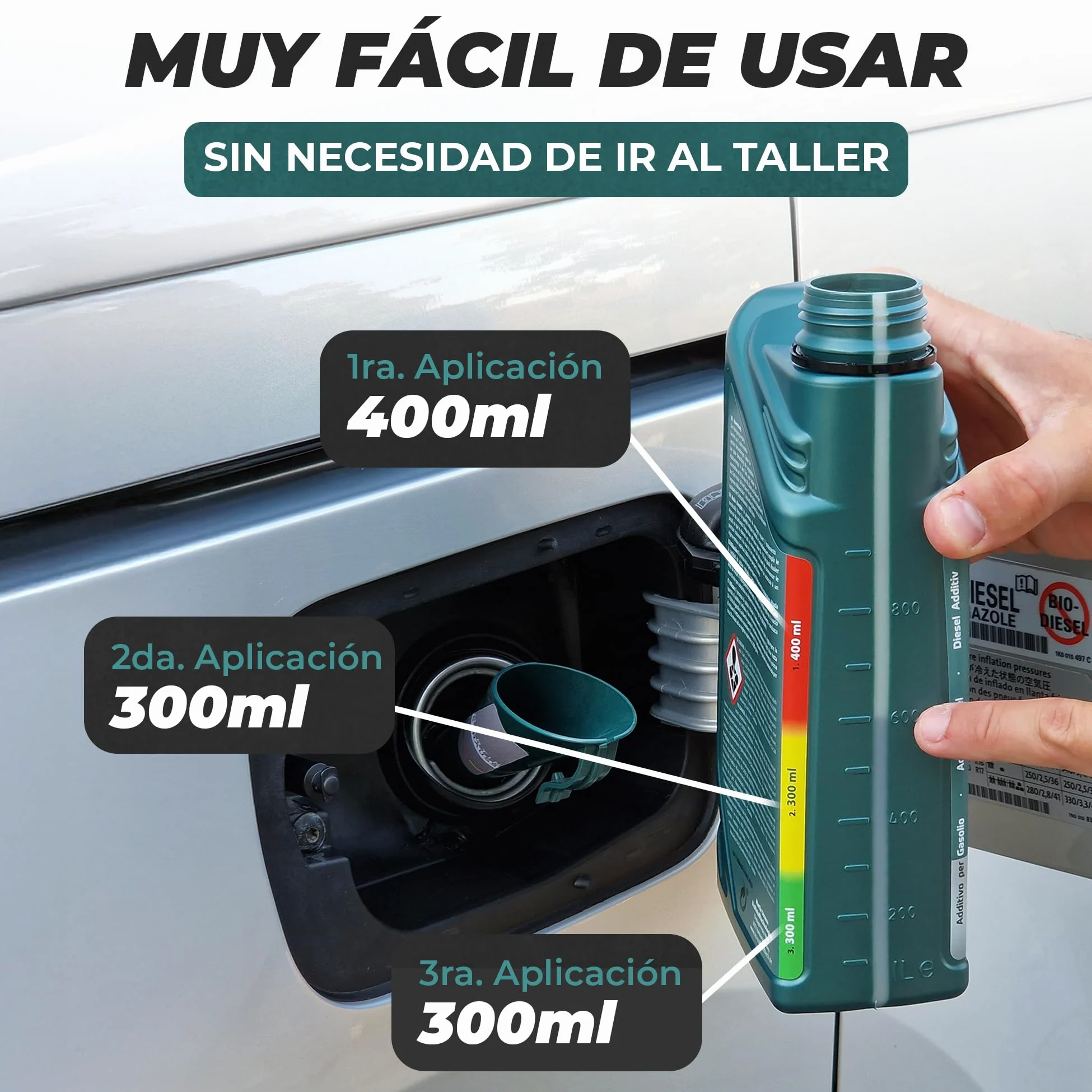 MARTIN STRAUSS Limpiador Diesel Euro 6 en 1. Descarboniza el sistema de escape: Válvula EGR, Turbo, Cat, DPF, Lambda. 1 Litro, 3 Dosis