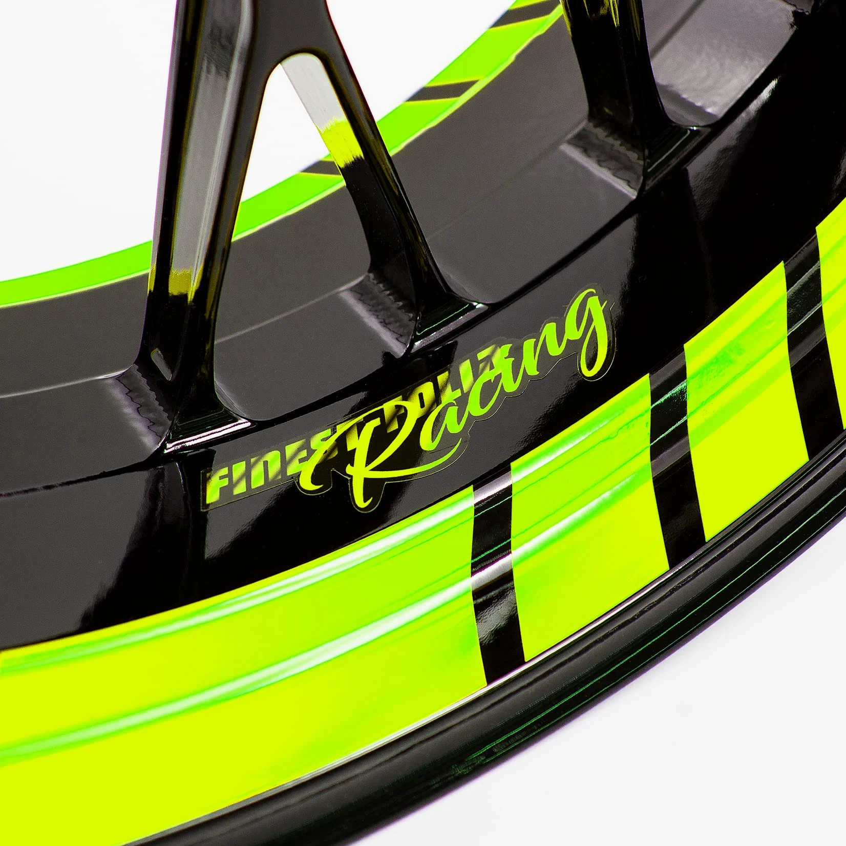 Finest Folia Juego de 18 pegatinas para llantas de moto y coche, diseño completo, para llantas de 15", 16", 17", 18", 19 pulgadas, MR020 (amarillo neón)