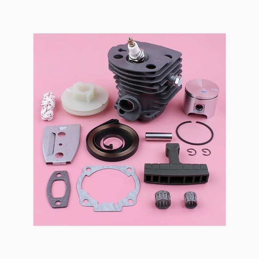 Kit de pistón de Cilindro de 46 mm, polea de Arranque de Retroceso, Mango de Resorte, Cuerda de Agarre, Piezas de Repuesto for Motosierra 55 51