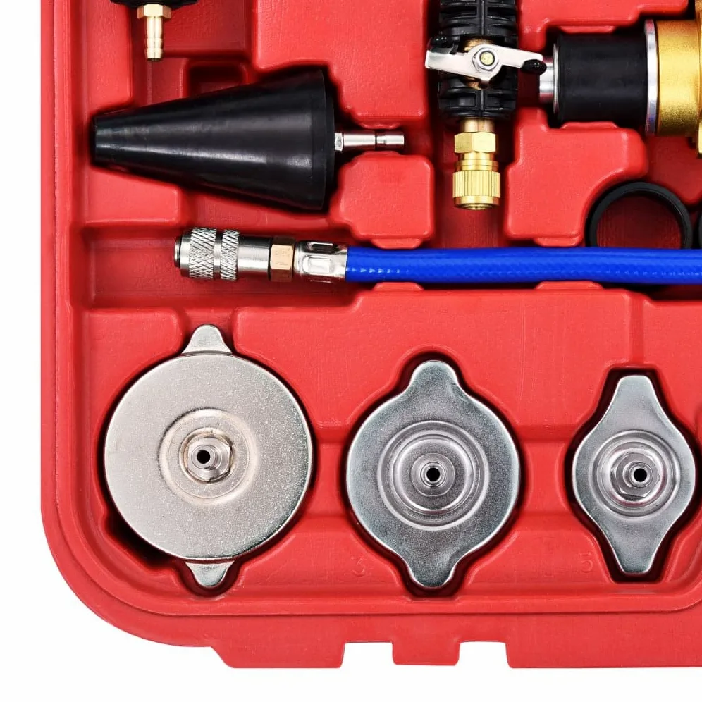 Comprobador de presión de 28 piezas para sistema de refrigeración y tapa del radiador con función de vacío, juego de herramientas para mantenimiento del vehículo, diagnóstico, detección de