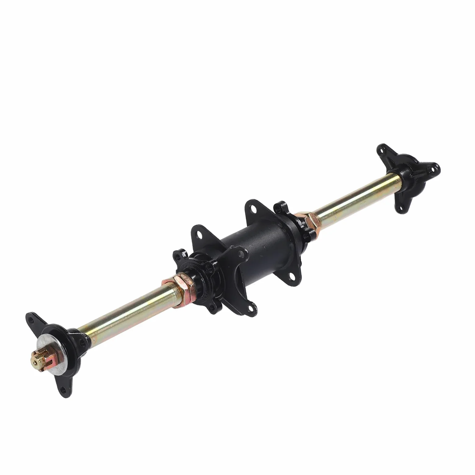 Kit de Eje Trasero para Kart, Eje Vivo de 650mm con Piñón y Soporte de Disco de Freno, para Kart Quad y Triciclo de Derrape