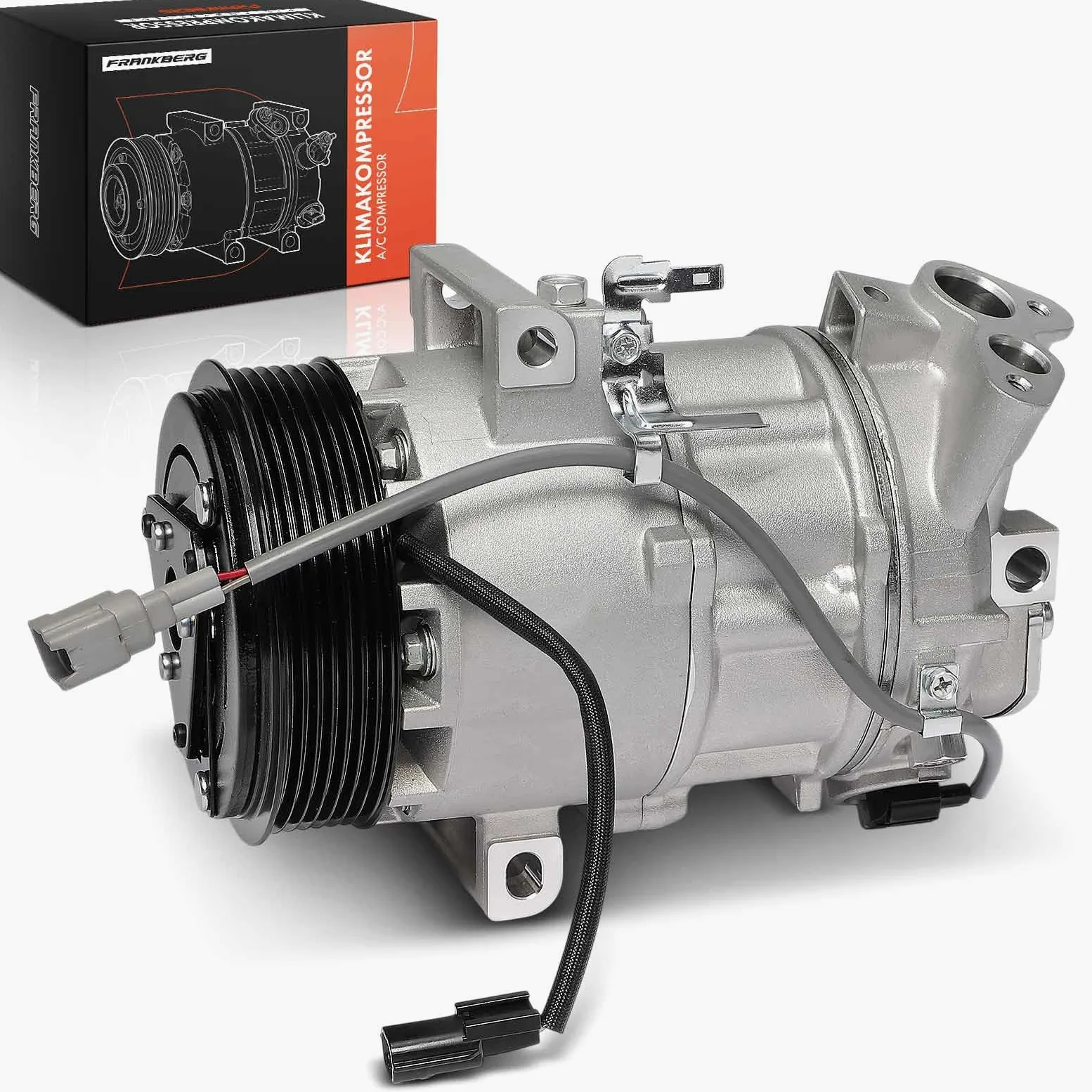 Frankberg Compresor aire acondicionado con embrague, gasolina 926000217R | Compatible con: Clio IV BH, Clio IV Grandtour KH, Clio IV Caja/Hatchback BH, C.a.p.t.u.r I H5 J5