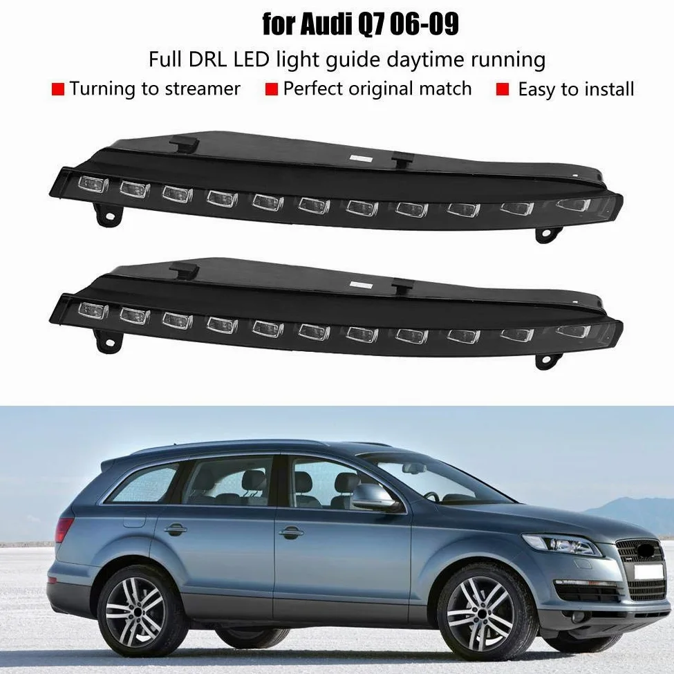 Luz de circulación diurna, 1 par Coche Luz de circulación diurna Señal de Lámreemplazo para de niebla LED DRL de 2 colores reemplazo para 2006 2009