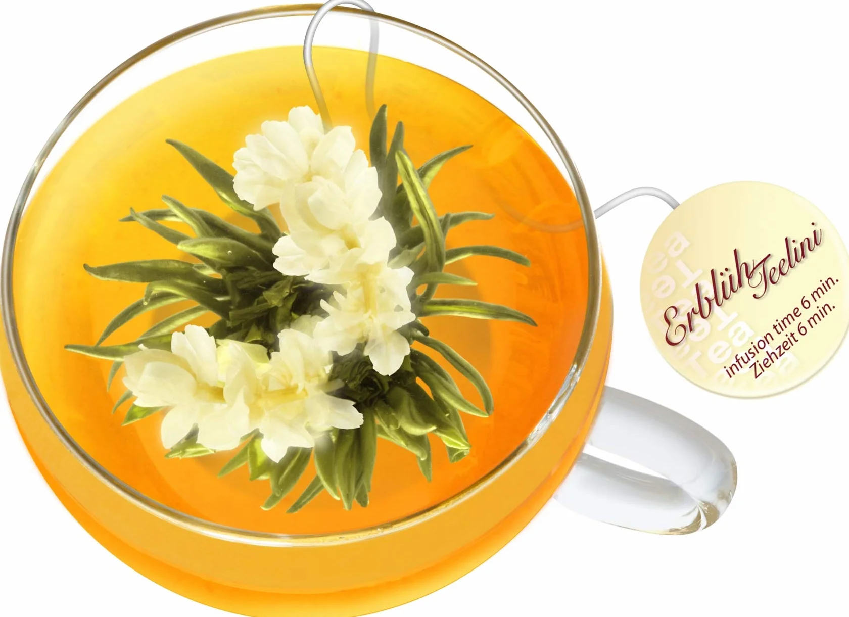 Creano Teelini Flores de Té Blanco 12 uds Cofre de Madera con Compartimentos Regalo