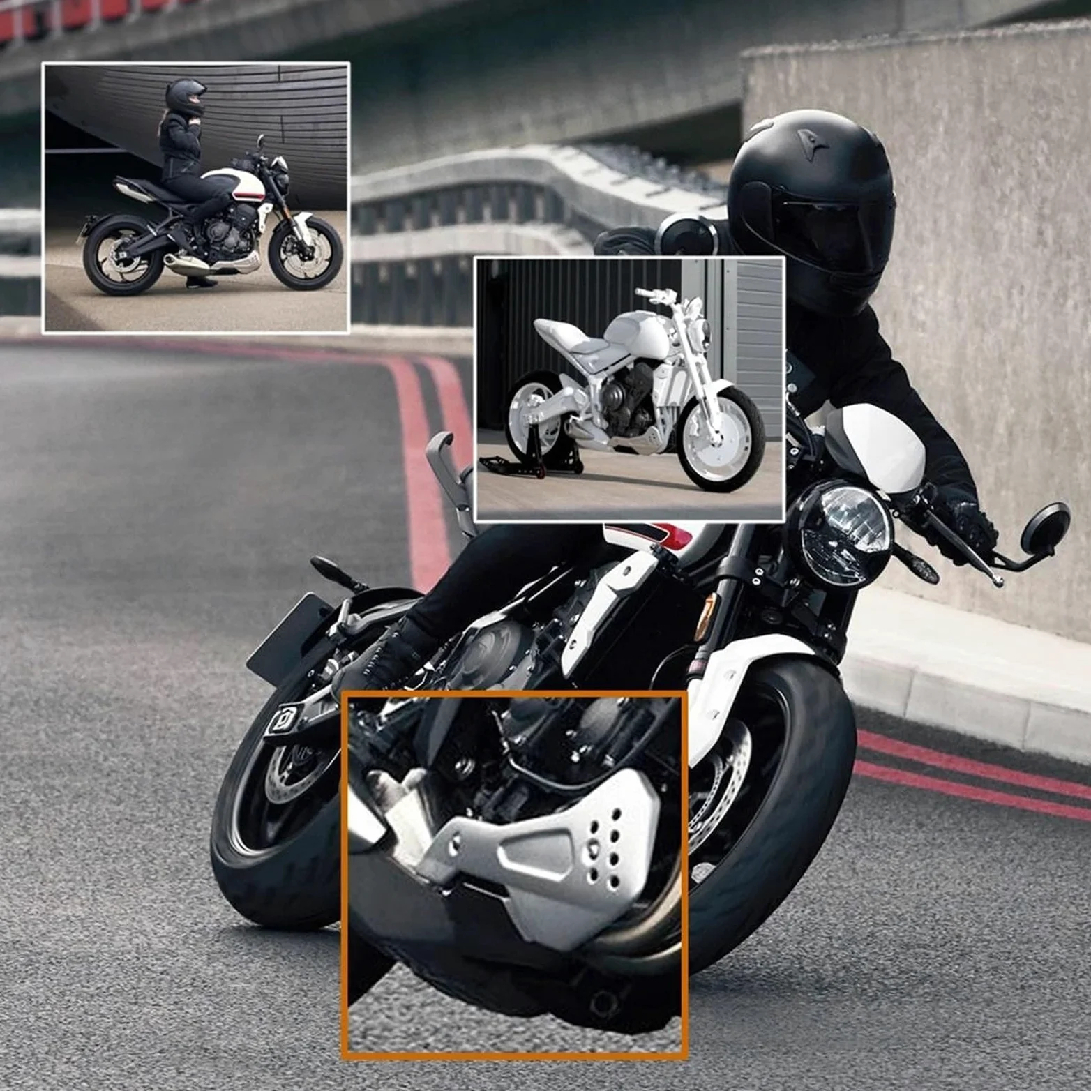 Carenado Protector de alerón Inferior del Motor para Motocicleta Trident 660 2021-2022 Deflector Aire Moto Carenado Deflector de Viento(Frosted Black)