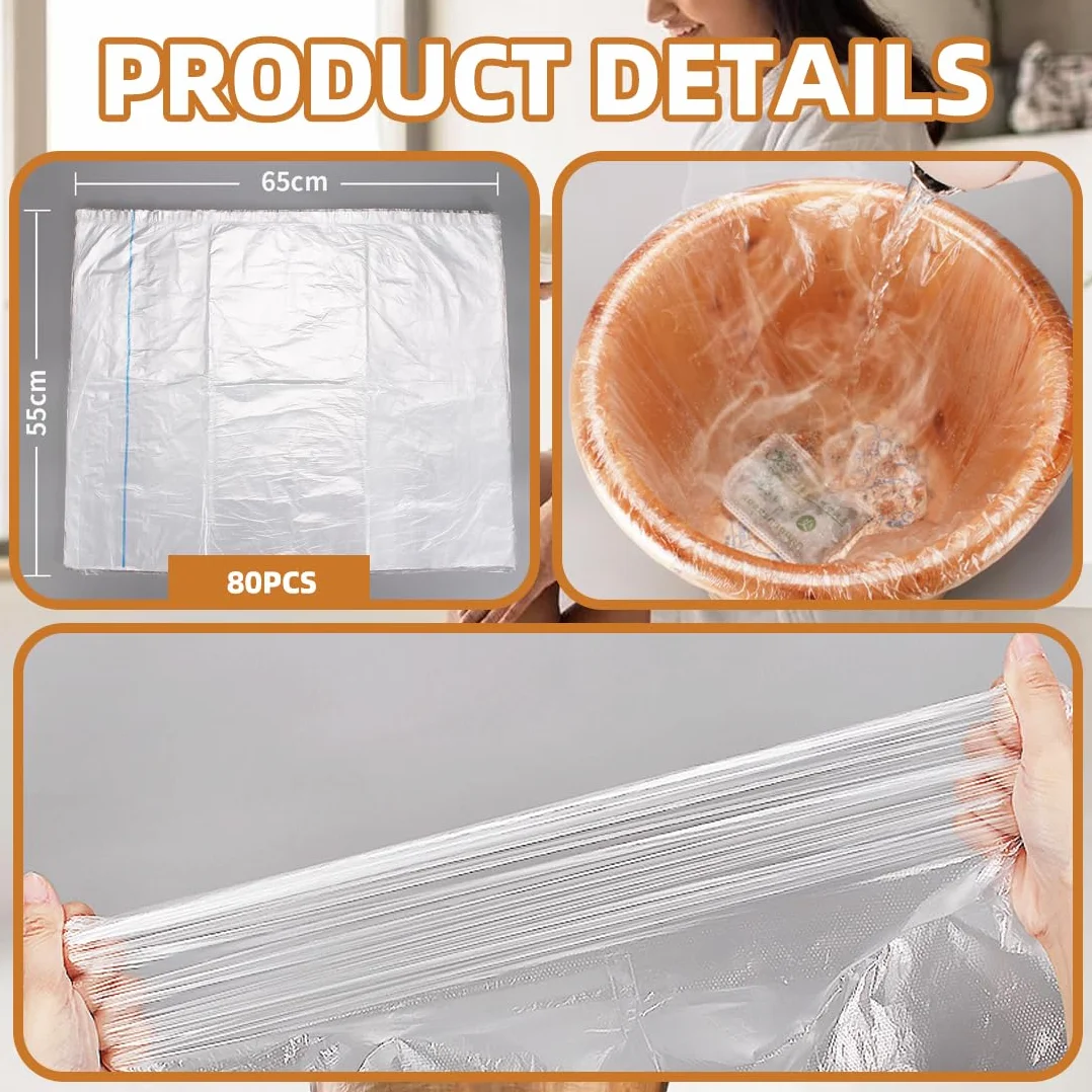 Piezas forros desechables bañera pies bolsas plástico transparente un solo uso spa remojo