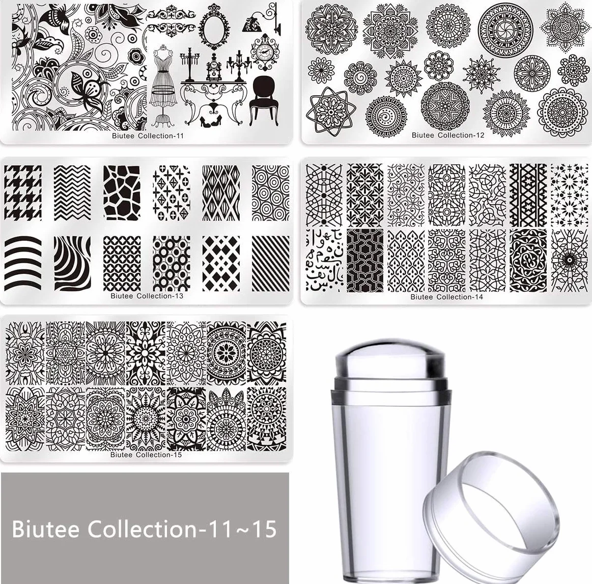 Biutee Nail Art Stamping Placas 19 Uñas Manicura Estampado Plantilla