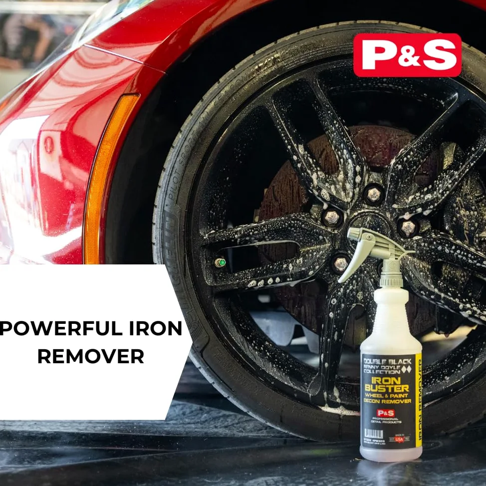 P & S PROFESSIONAL DETAIL PRODUCTS Iron Buster - Removedor de ruedas y pintura Decon, pH equilibrado, seguro en ruedas de aleación, cromo, acero y aluminio, 1 galón