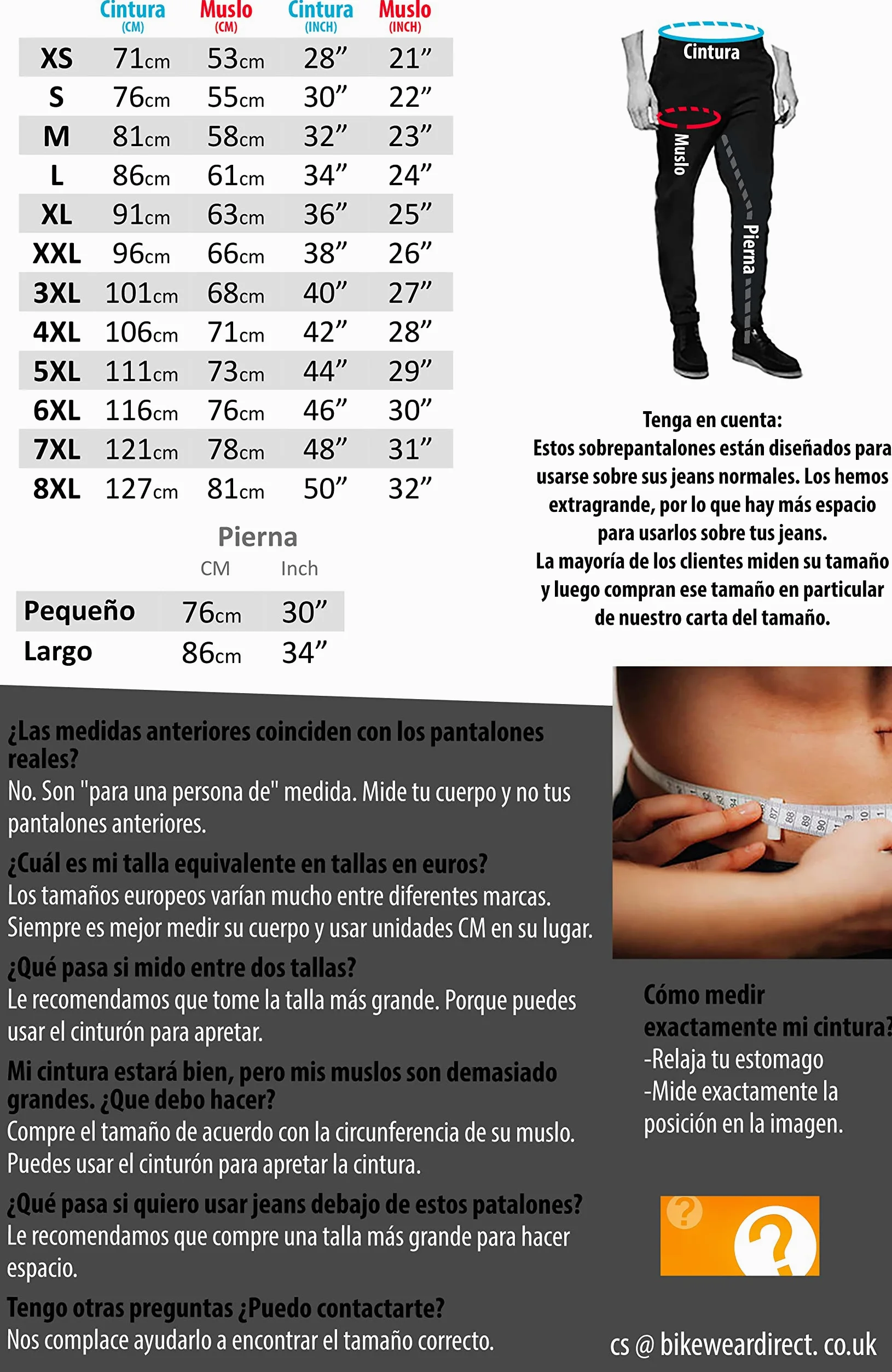 Texpeed Cubre pantalón moto verano/invierno - Sobre pantalones con cremalleras a lo largo de toda la pierna - Impermeables - Negro L Cintura/Pequeño Pierna
