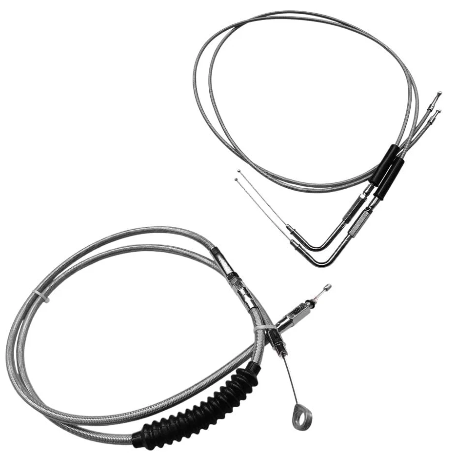 Línea de embrague trenzada acero inoxidable para motocicleta, juego cables acelerador 180cm y 130cm para Heritage Sportster 883 1200