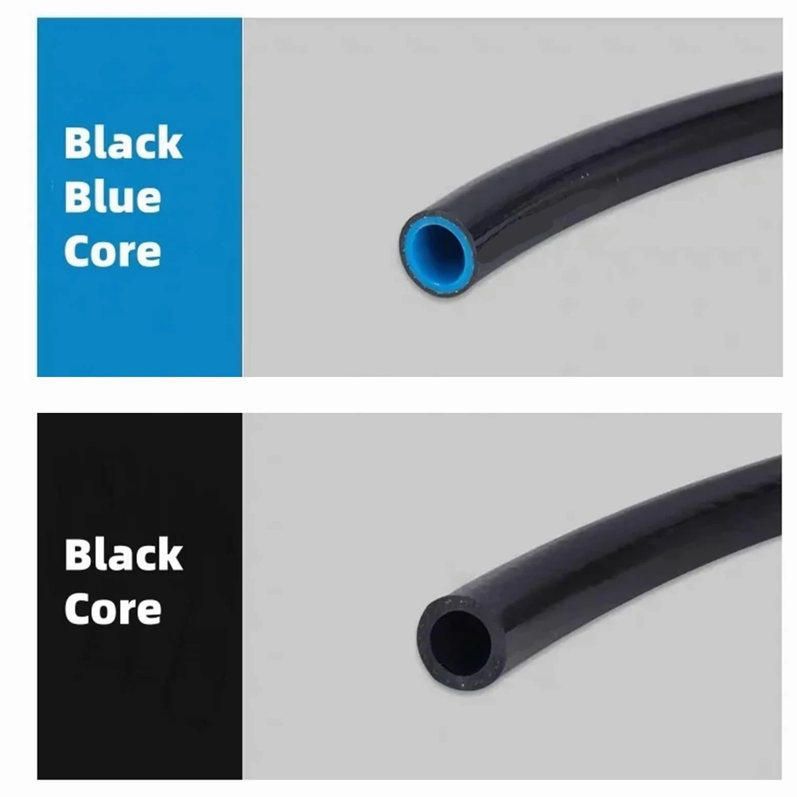 Tubo Gasolina Moto Tubo de aceite de resina de doble capa de 1M, tubo de combustible, tubo de sujeción de alambre resistente al aceite, manguera de gasolina, tubería diésel, núcleo negro de 6 ~ 14mm(5